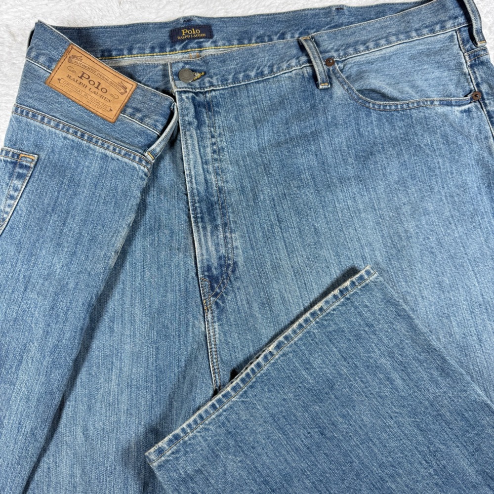 Polo Ralph Lauren Straight Hampton Relaxed Mens 52/30 Blue Authentic Denim